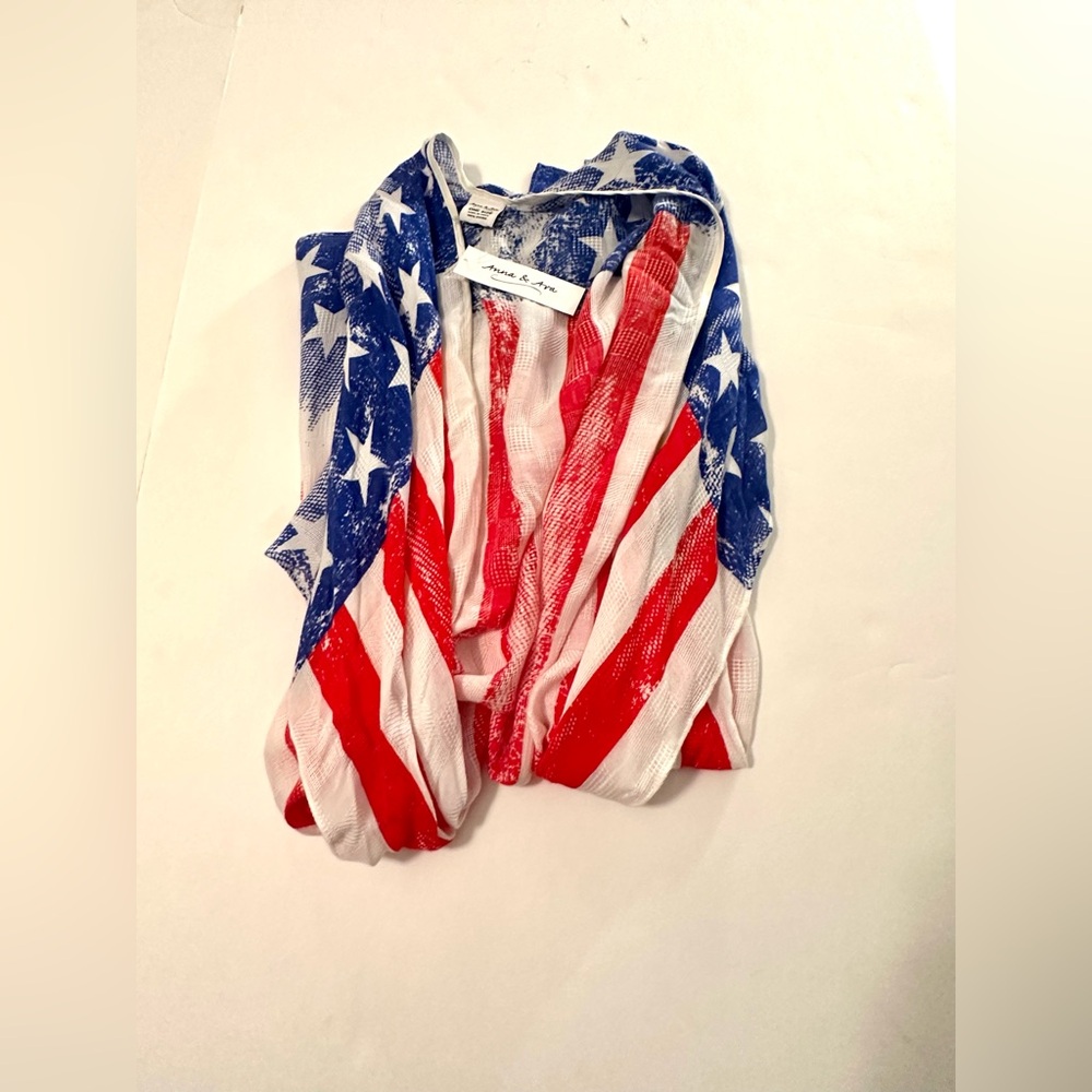 Anna & Ava American Flag Red/White/Blue Swim Suit Cover Up OSFM NWT